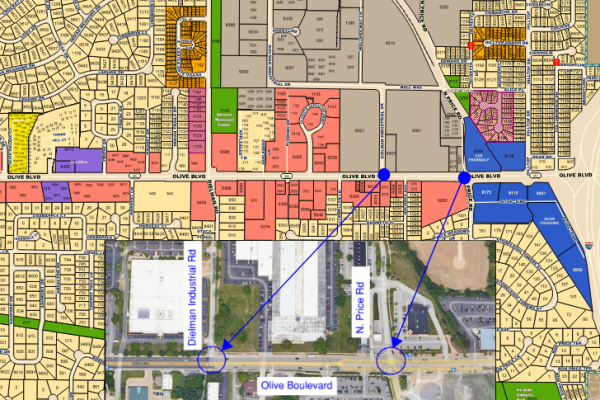 Olive Boulevard Intersection Improvements_Intersections Location Map