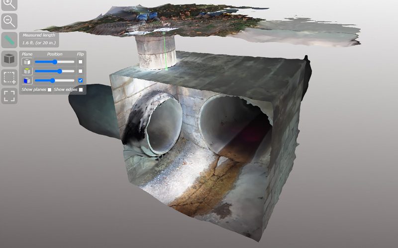 Photo 6_ 3D models of stormwater junction allow for accurate measurements.